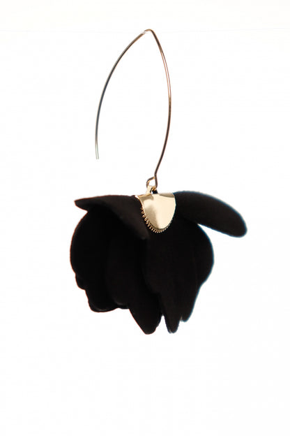 Cercei floare mica - Negru