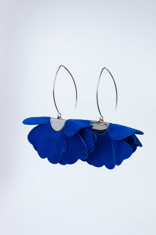 Small flower earrings - Deep blue
