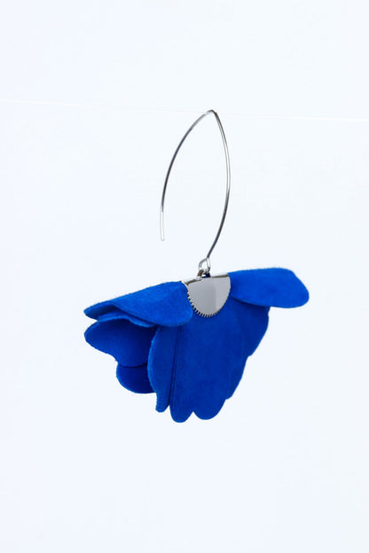 Cercei floare mica - Albastru intens