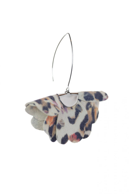 Cercei floare mica - Animal print colorat