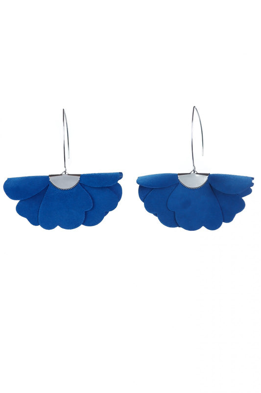 Cercei floare mica - Jeans Blue