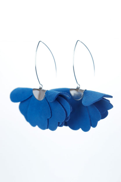 Cercei floare mica - Jeans Blue