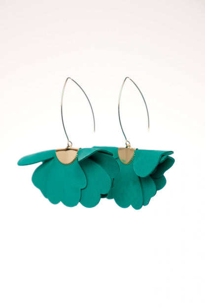 Cercei floare mica - Verde Smarald