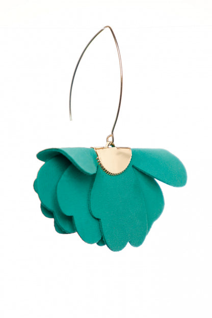 Cercei floare mica - Verde Smarald