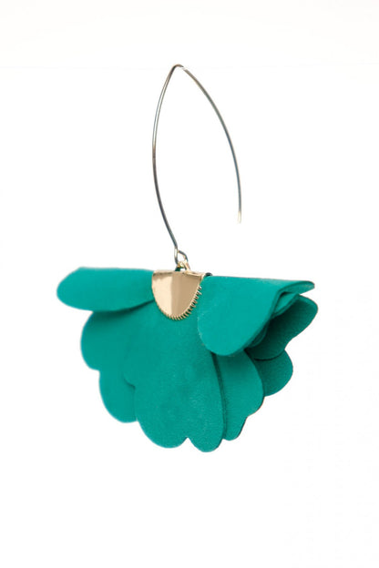 Cercei floare mica - Verde Smarald