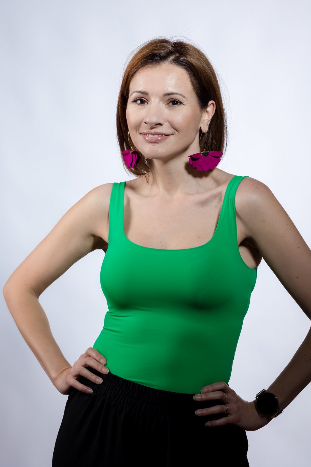 Small flower earrings - Magenta