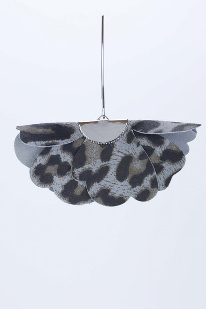 Cercei floare mica - Animal print gri