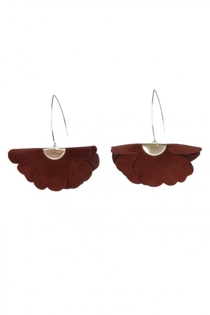 Cercei floare mica - Maro