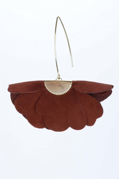 Cercei floare mica - Maro