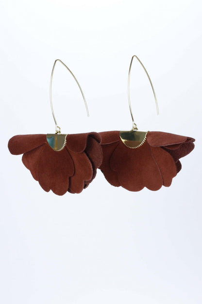 Cercei floare mica - Maro