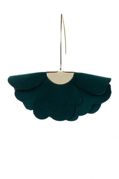 Cercei floare mica - Smarald inchis