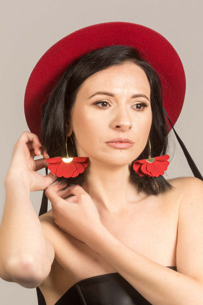 Cercei floare mica - Rosii