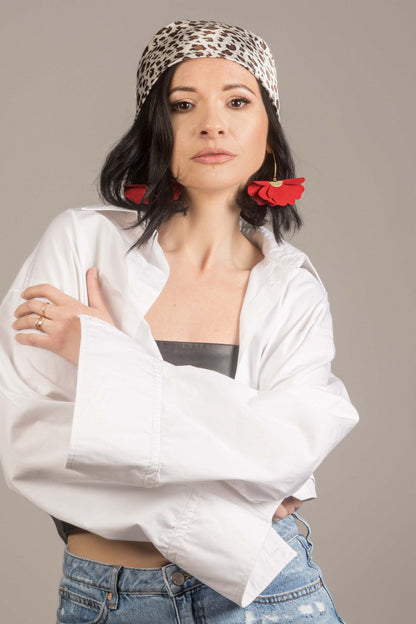 Cercei floare mica - Rosii