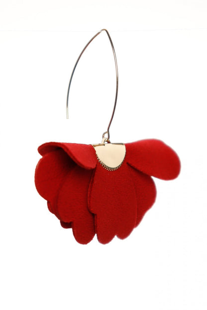Cercei floare mica - Rosu