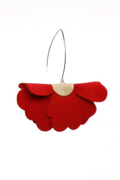 Cercei floare mica - Rosu