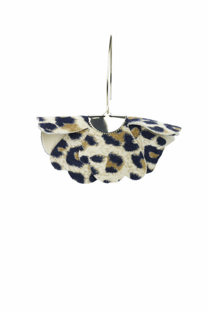 Cercei floare mica - Animal print leopard