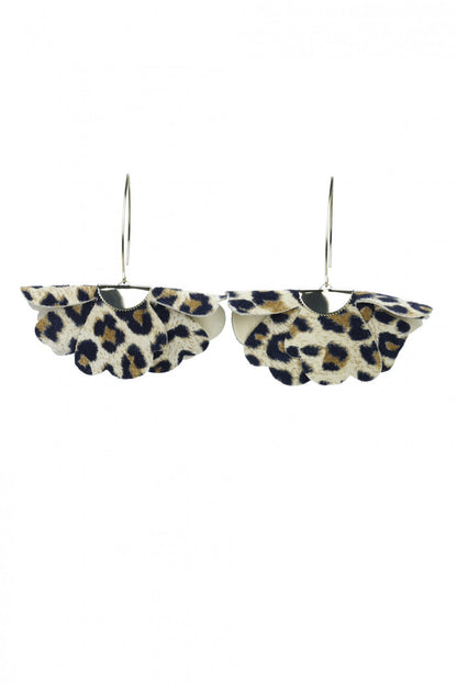 Cercei floare mica - Animal print leopard