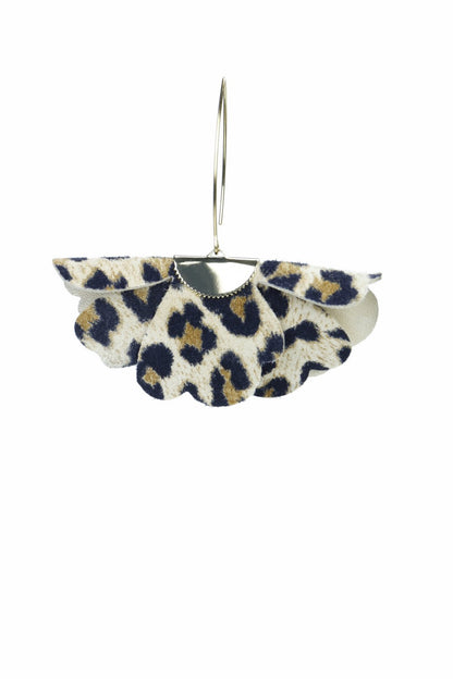 Cercei floare mica - Animal print leopard