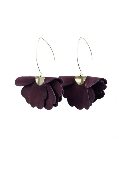 Cercei floare mica - Dark Chocolate