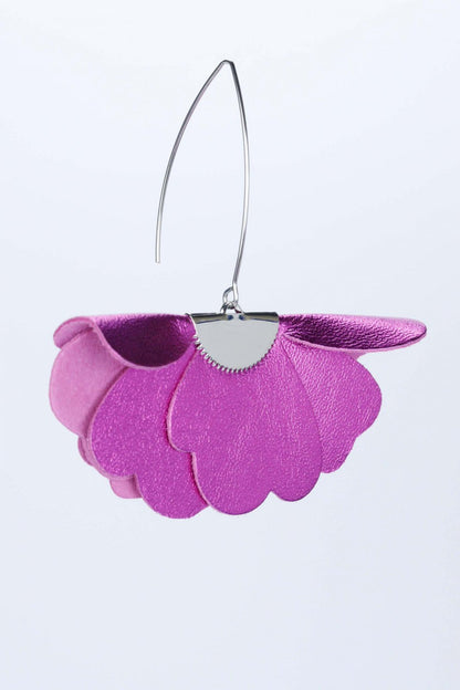 Cercei floare mica - Roz sidefat