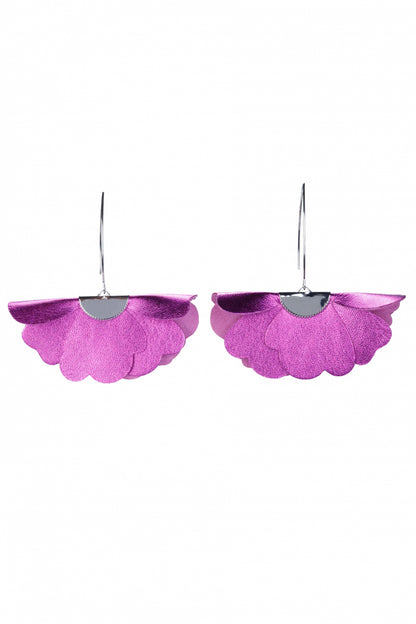 Cercei floare mica - Roz sidefat