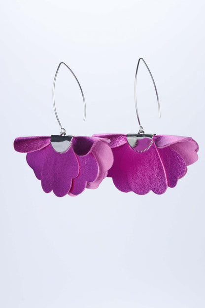 Cercei floare mica - Roz sidefat