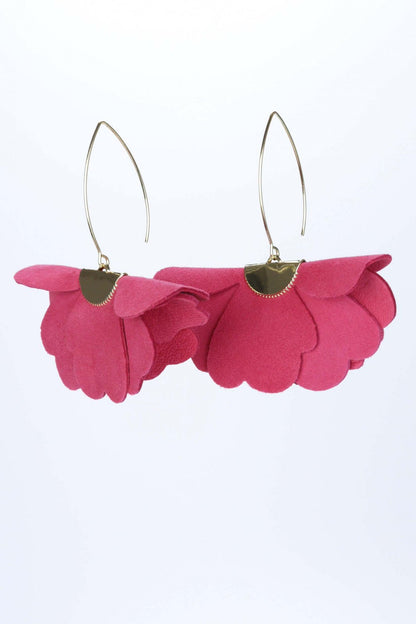 Cercei floare mica - Roz zmeura