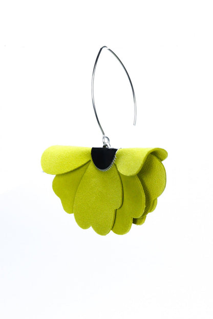 Cercei floare mica - Apple green