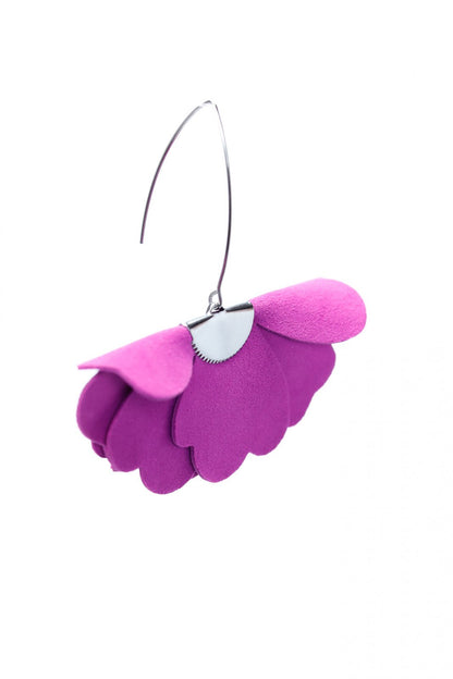 Cercei floare mica - Roz orhidee