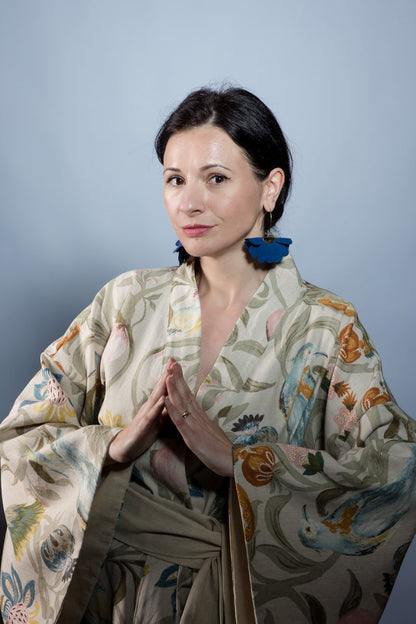 Cercei floare mica - Twilight blue