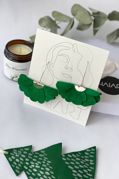 Cercei floare mica - Verde iarba