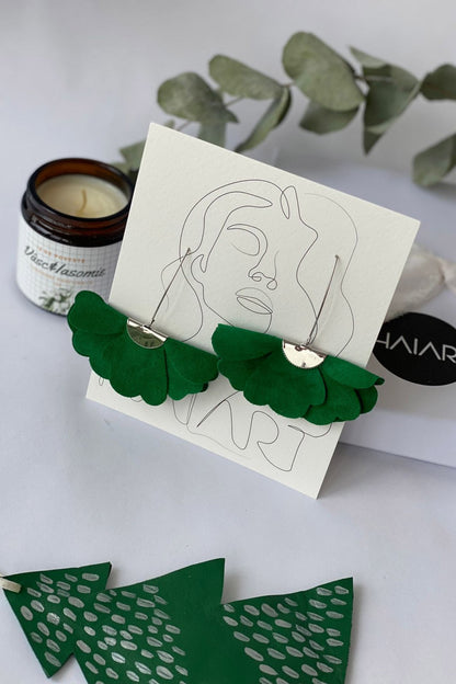 Cercei floare mica - Verde iarba