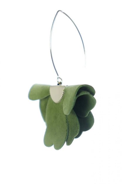 Cercei floare mica - Verde oliv
