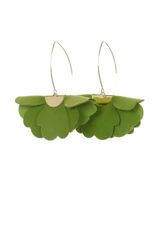 Cercei floare mica - Verde lime
