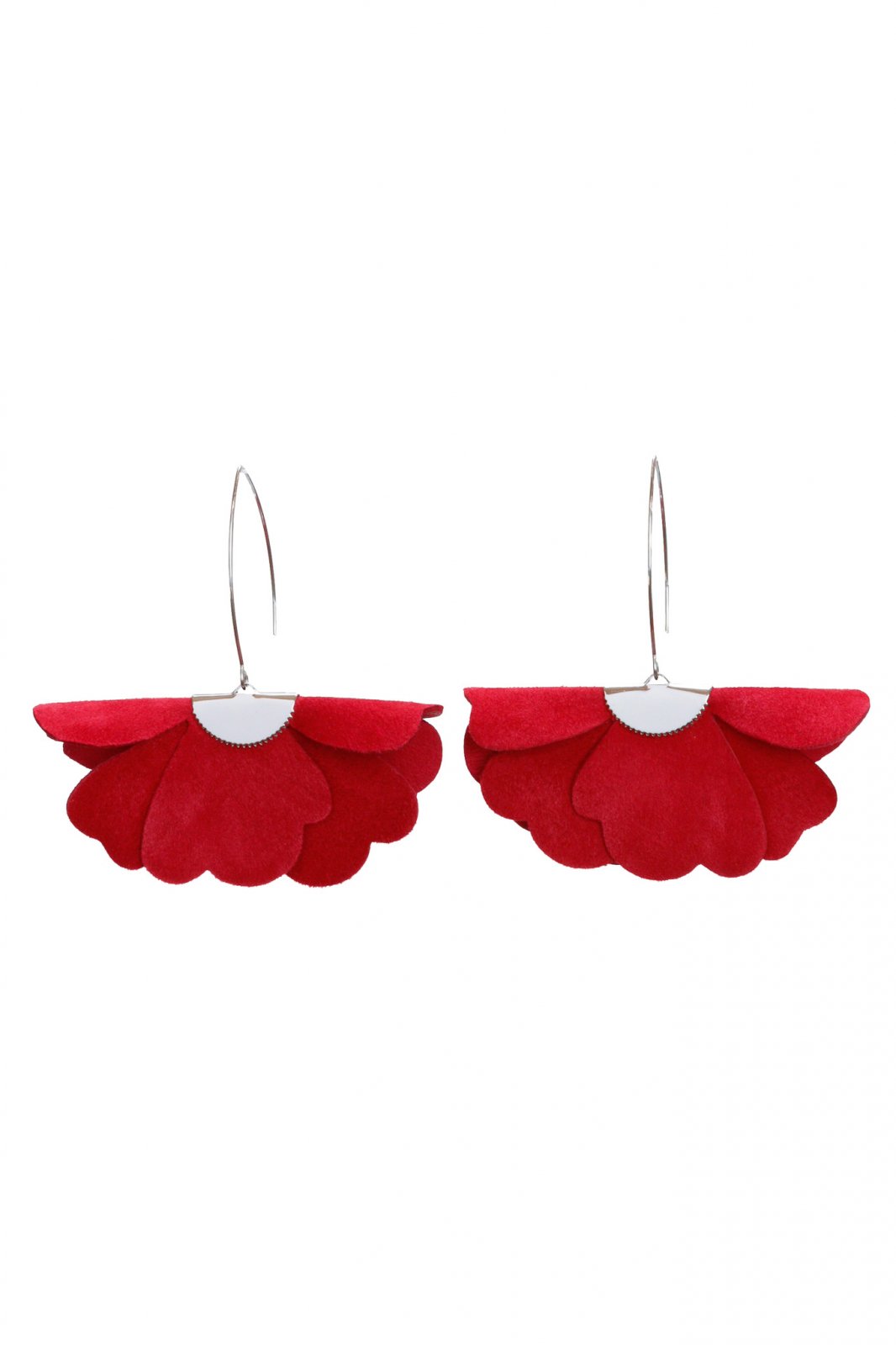 Small flower earrings - Raspberry red