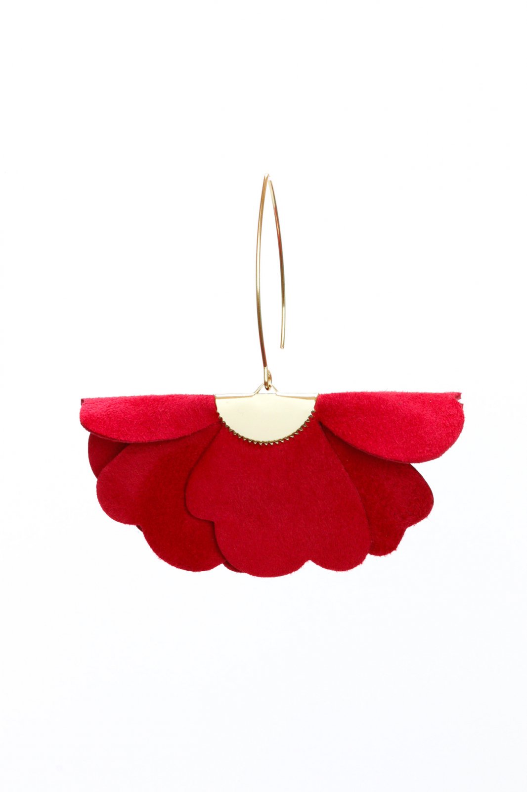 Small flower earrings - Raspberry red