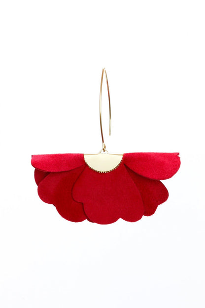 Cercei floare mica - Rosu zmeura