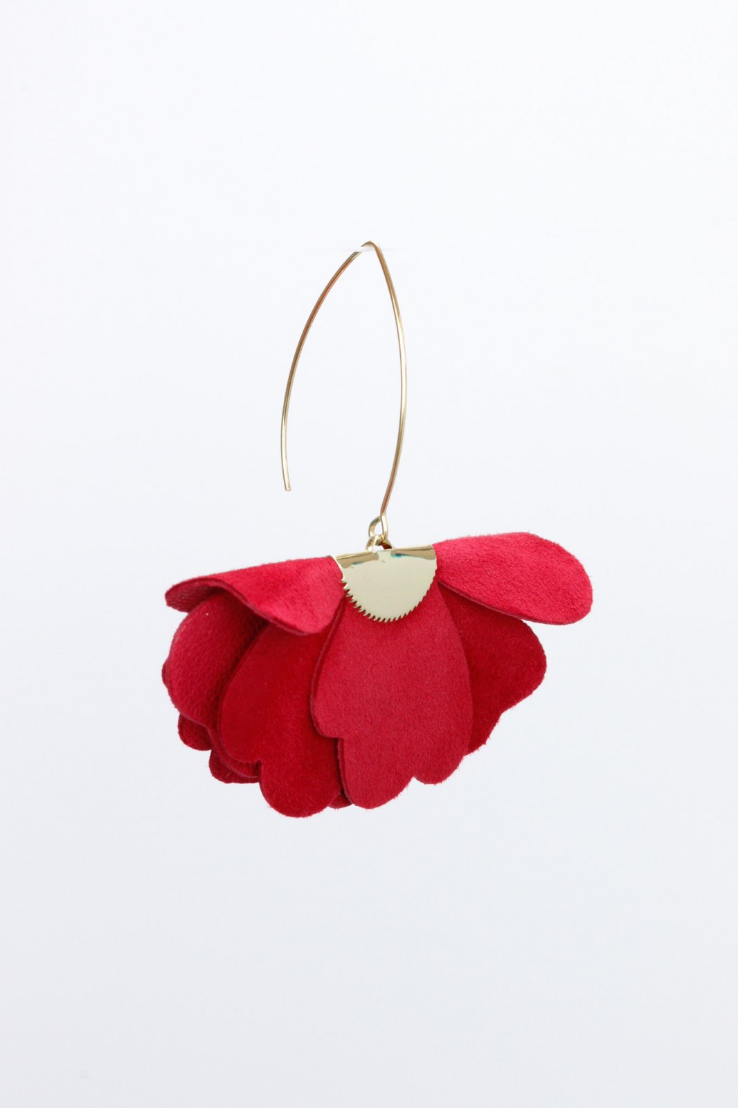 Small flower earrings - Raspberry red