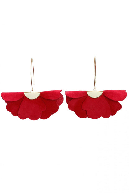 Cercei floare mica - Rosu zmeura