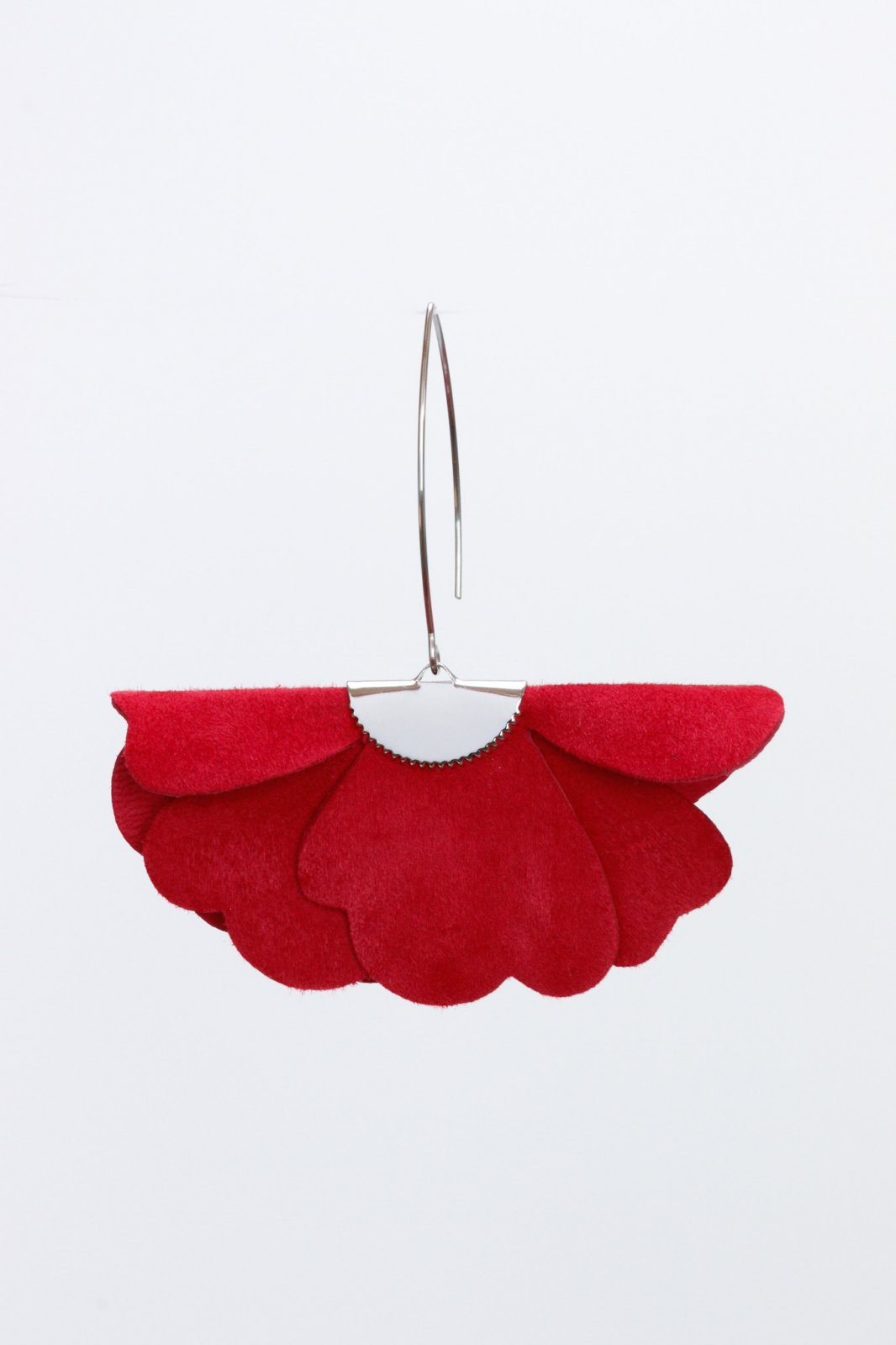 Small flower earrings - Raspberry red