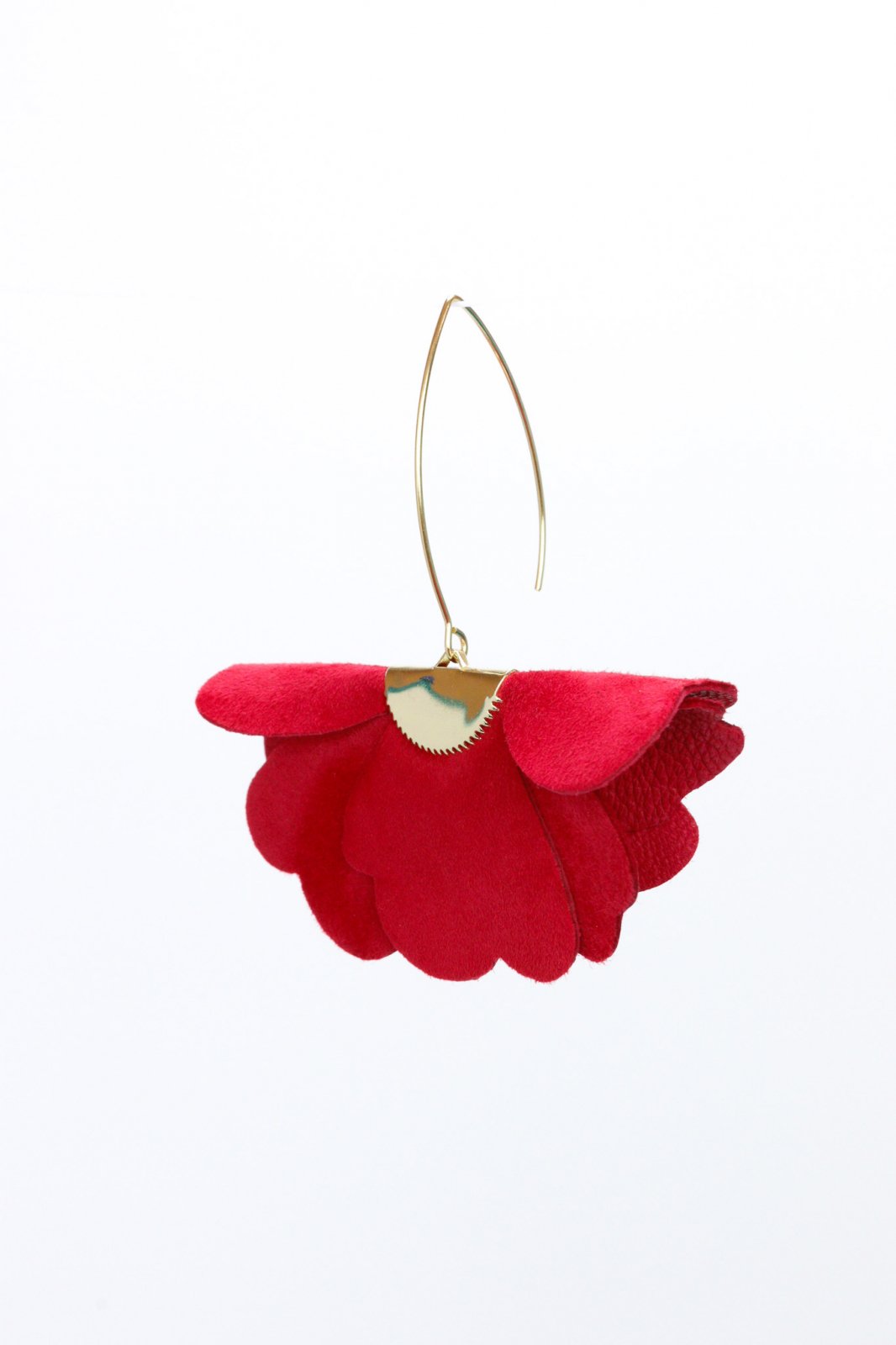 Small flower earrings - Raspberry red