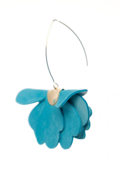 Cercei floare mica - Turcoaz
