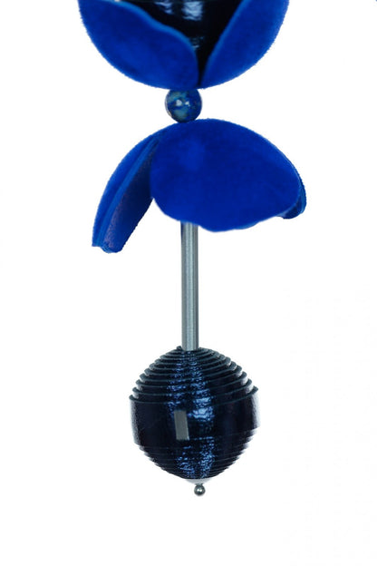 Cercei Florali - Albastru Electric