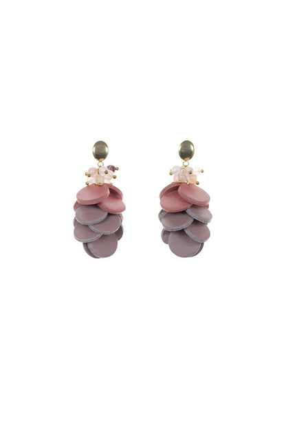 Cercei Cercuri in cascada - Roz pudrat + Taupe