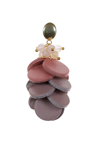 Cercei Cercuri in cascada - Roz pudrat + Taupe