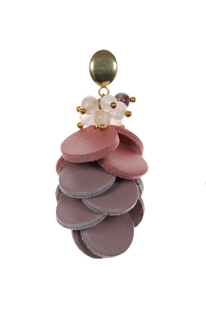 Cercei Cercuri in cascada - Roz pudrat + Taupe