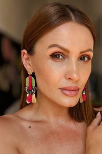 Cercei Geometric Mix - Animal print + Verde metalic