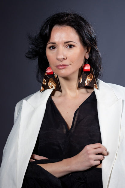 Cercei geometrici - Animal print