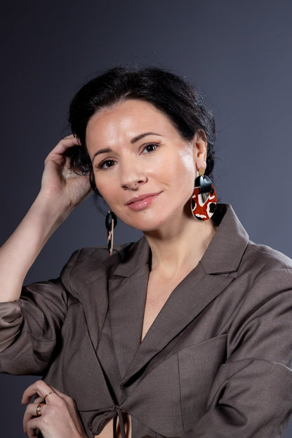 Cercei geometrici - Animal print