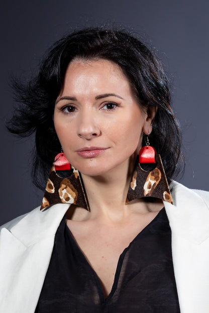 Cercei geometrici - Animal print